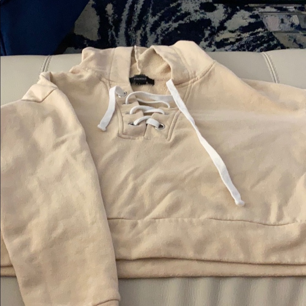 Cropped hoodie.